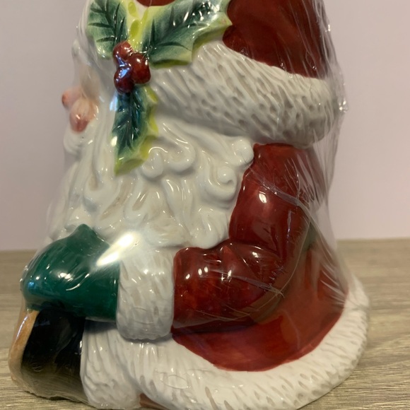 NEW Fitz & Floyd Essentials Ceramic Jolly St. Nick w/Candle - Picture 2 of 7